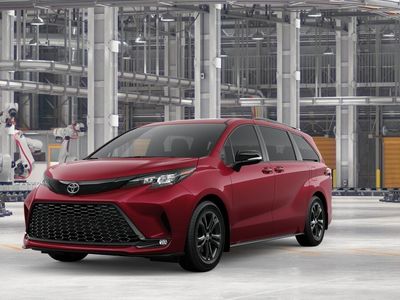 2026 Toyota Sienna XSE in Ruby Flare Pearl — front three-quarter view