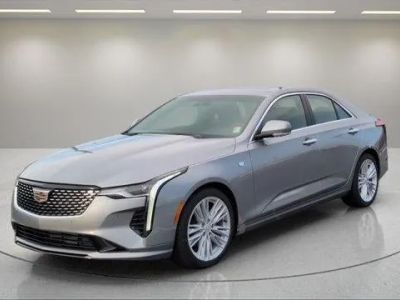 2026 Cadillac CT4 Premium Luxury in Argent Silver Metallic — front three-quarter view