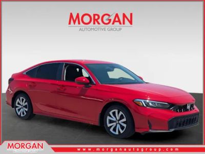 2026 Honda Civic Sedan LX in Rallye Red — front three-quarter view