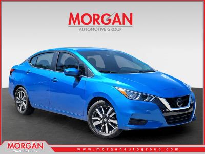 2021 Nissan Versa 1.6 SV in Blue — front three-quarter view