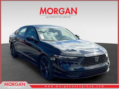 2026 Honda Accord Hybrid Sport-L in Crystal Black Pearl — front three-quarter view