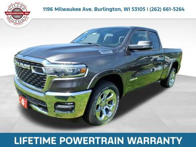 2026 RAM Ram 1500 RAM 1500 BIG HORN QUAD CAB 4X4 6'4' BOX in Granite Crystal Metallic Clear-Coat Exterior Paint — front three-quarter view