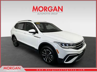 2022 Volkswagen Tiguan 2.0T S in Pure White — front three-quarter view