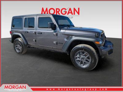 2026 Jeep Wrangler Sport S in Gray — front three-quarter view