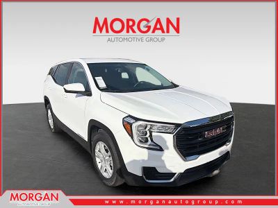 2024 GMC Terrain SLE in Summit White — front three-quarter view