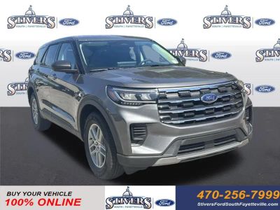 2026 Ford Explorer Active in Gray — front three-quarter view