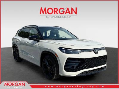 2026 Volkswagen Tiguan SE R-Line Black in Sandstone — front three-quarter view