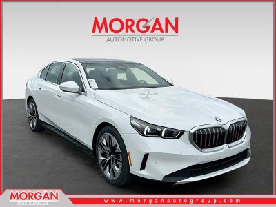 2026 BMW 5 Series 530i in White — front three-quarter view