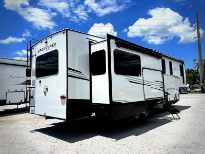 2027 Venture RV SportTrek Touring Edition — rear three-quarter view
