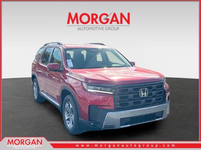 2026 Honda Pilot EX-L in Radiant Red Metallic II — front three-quarter view