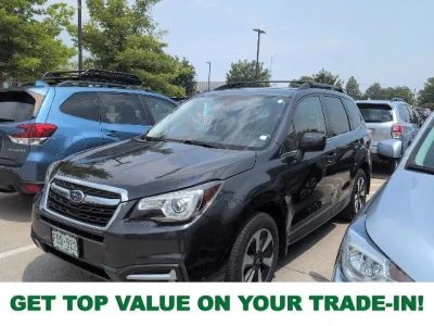 2018 Subaru Forester Limited in Dark Gray Metallic — front three-quarter view