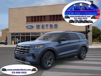 2026 Ford Explorer Active in Vapor Blue Metallic — front three-quarter view