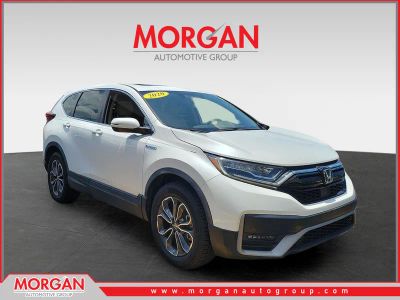 2020 Honda CR-V Hybrid EX-L in Platinum White Pearl — front three-quarter view