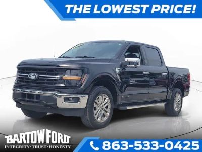 2024 Ford F-150 XLT 3.5 POWERBOOST in Agate Black Metallic — front three-quarter view