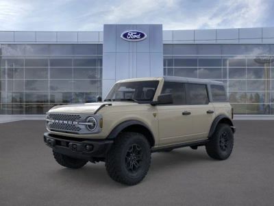 2026 Ford Bronco in Desert Sand — front three-quarter view
