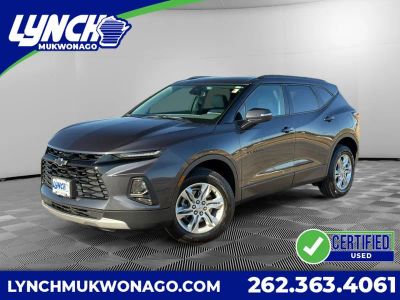 2022 Chevrolet Blazer 3LT in Iron Gray Metallic — front three-quarter view
