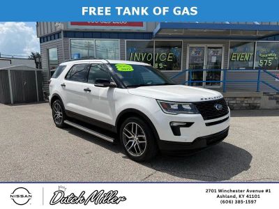 2019 Ford Explorer Sport in White Platinum Metallic Tri-Coat — front three-quarter view