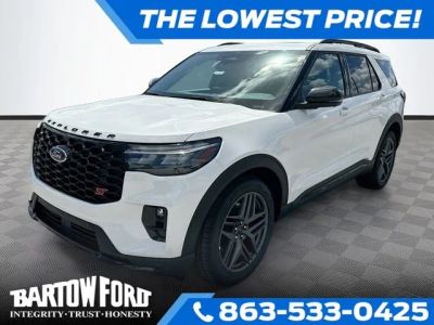 2026 Ford Explorer ST in White Metallic — front three-quarter view