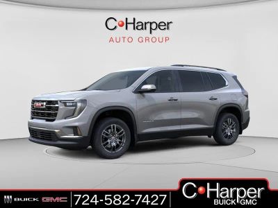 2026 GMC Acadia Elevation in Sterling Metallic — front three-quarter view