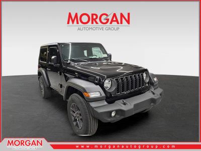 2026 Jeep Wrangler Sport S in Black Clearcoat — front three-quarter view