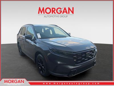 2023 Honda CR-V Hybrid Sport in Crystal Black Pearl — front three-quarter view