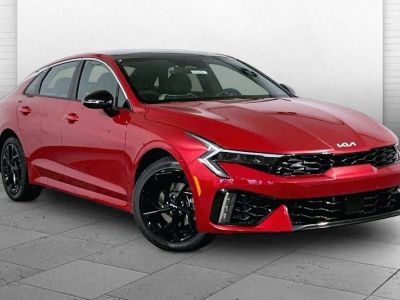 2026 Kia K5 GT-Line in Runway Red — front three-quarter view
