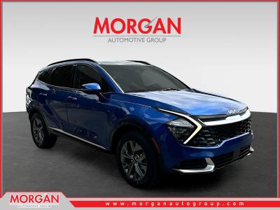 2023 Kia Sportage SX in Blue — front three-quarter view