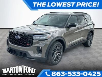 2026 Ford Explorer ST in Gray — front three-quarter view