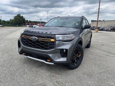 2026 Ford Explorer Tremor in Gray Metallic — front three-quarter view