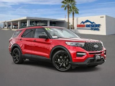 2023 Ford Explorer ST-Line in Red Metallic — front three-quarter view