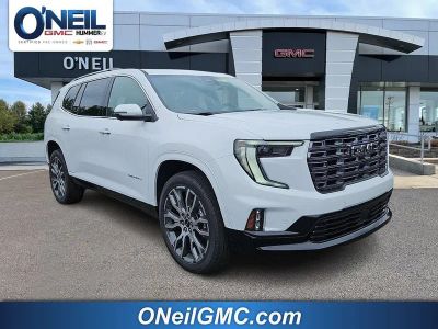 2026 GMC Acadia Denali Ultimate in Summit White — front three-quarter view
