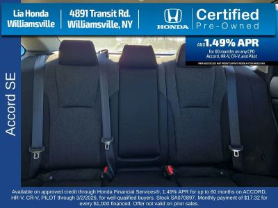 2025 Honda Accord Sedan SE CVT CY1F4SJW — front three-quarter view