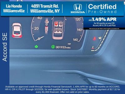 2025 Honda Accord Sedan SE CVT — photo 17 view