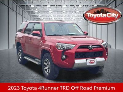 2023 Toyota 4Runner TRD Off-Road Premium in Barcelona Red Metallic — front three-quarter view
