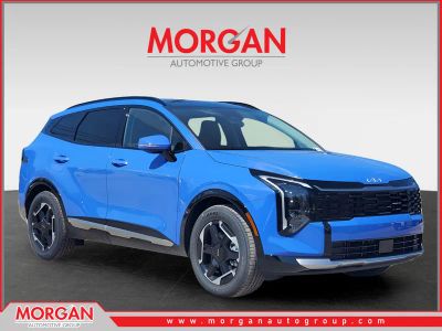 2026 Kia Sportage SX in Nebular Blue — front three-quarter view
