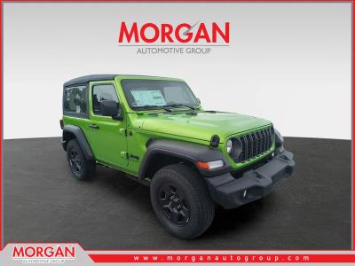 2026 Jeep Wrangler Sport in Green — front three-quarter view