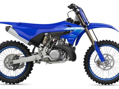 2027 Yamaha YZ250 in Team Yamaha Blue — front three-quarter view