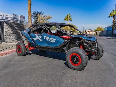 2026 Can-Am Maverick R Max X RS Dusty Navy — side profile view
