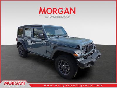 2026 Jeep Wrangler Sport S in Gray — front three-quarter view