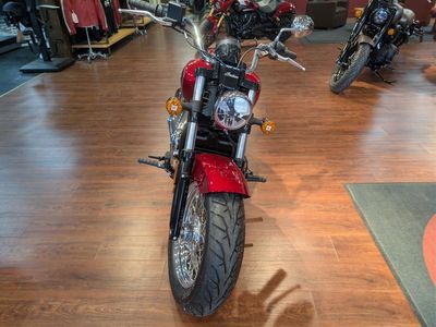2025 Indian Motorcycle Scout Classic Limited +Tech Sunset Red Metallic — rear three-quarter view