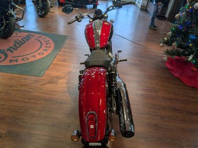 2025 Indian Motorcycle Scout Classic Limited +Tech Sunset Red Metallic — engine compartment view