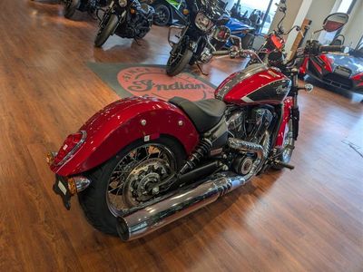 2025 Indian Motorcycle Scout Classic Limited +Tech Sunset Red Metallic — detail view