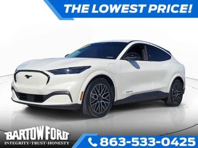 2025 Ford Mustang Mach-E Premium in Star White Metallic Tc — front three-quarter view