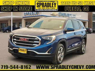 2019 GMC Terrain SLT Diesel in Blue Emerald Metallic — front three-quarter view