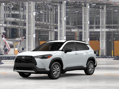 2026 Toyota Corolla Cross LE in Wind Chill Pearl — front three-quarter view