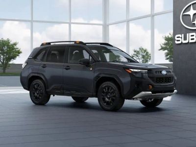 2026 Subaru FORESTER Wilderness in Magnetite Gray Metallic — front three-quarter view