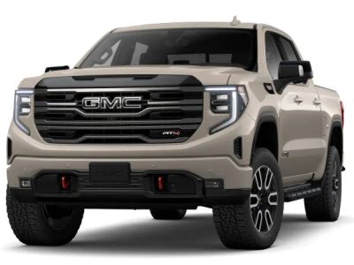 2026 GMC Sierra 1500 AT4 in Coastal Dune — front three-quarter view