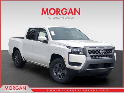 2026 Nissan Frontier SV in White — front three-quarter view