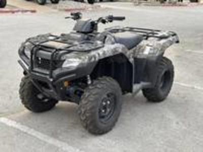 2026 Honda TRX420FM1T in CAMO — front three-quarter view
