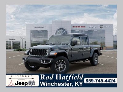 2026 Jeep Gladiator GLADIATOR SPORT S 4X4 in Anvil Clear-Coat Exterior Paint — front three-quarter view
